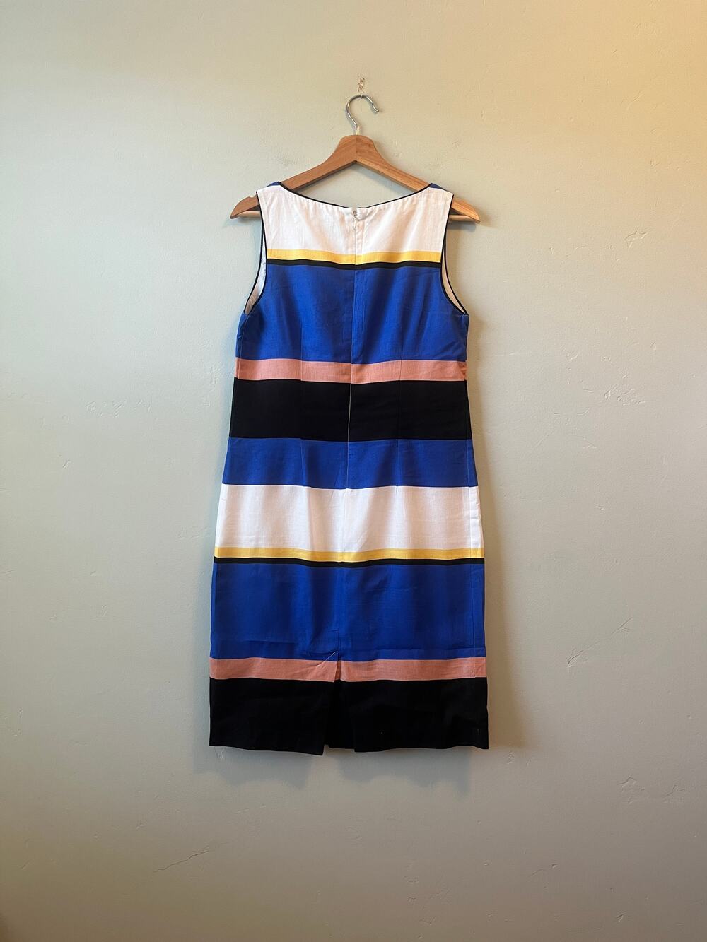 Liz Claiborne Career Blue and White Block Shift Linen Dress